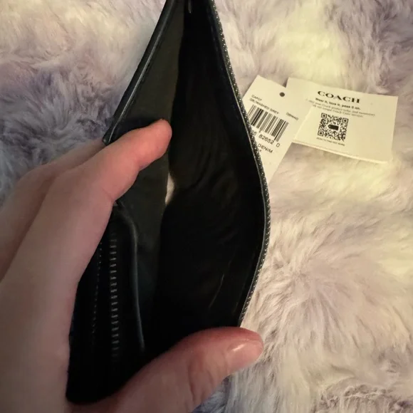 Coach Washed Grey Snap Denim Wallet NWT - Picture 4 of 6